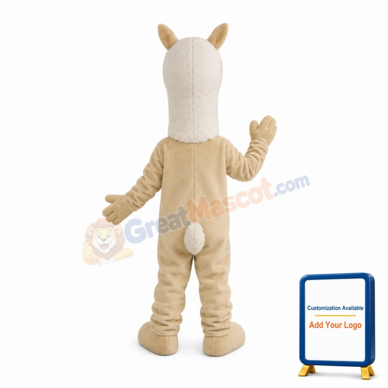 Exuberant Beige Pony Mascot Costume