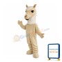 Exuberant Beige Pony Mascot Costume