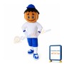 Black Hair Playing Child Mascot Costume