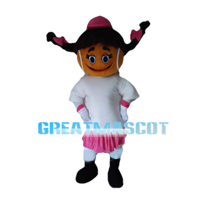 Black Hair Playing Child Mascot Costume