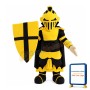 Yellow Warrior Carrying Cross Shield Mascot Costume