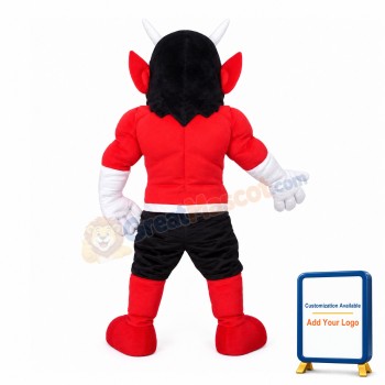 Red Demon With Muscle Mascot Costume