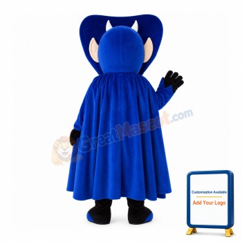 Blue Demon Wearing Cloak Mascot Costume
