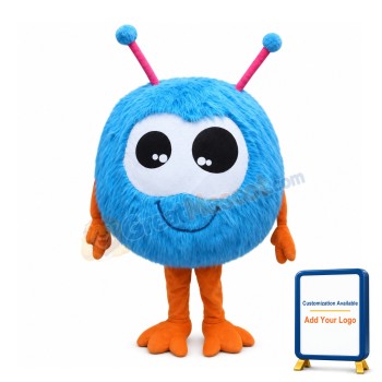 Blue Hairy Bird Mascot Costume