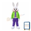 Easter Bunny In Green Coat Mascot Costume