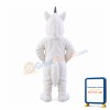 All White Horse With Grey Horn Mascot Costume