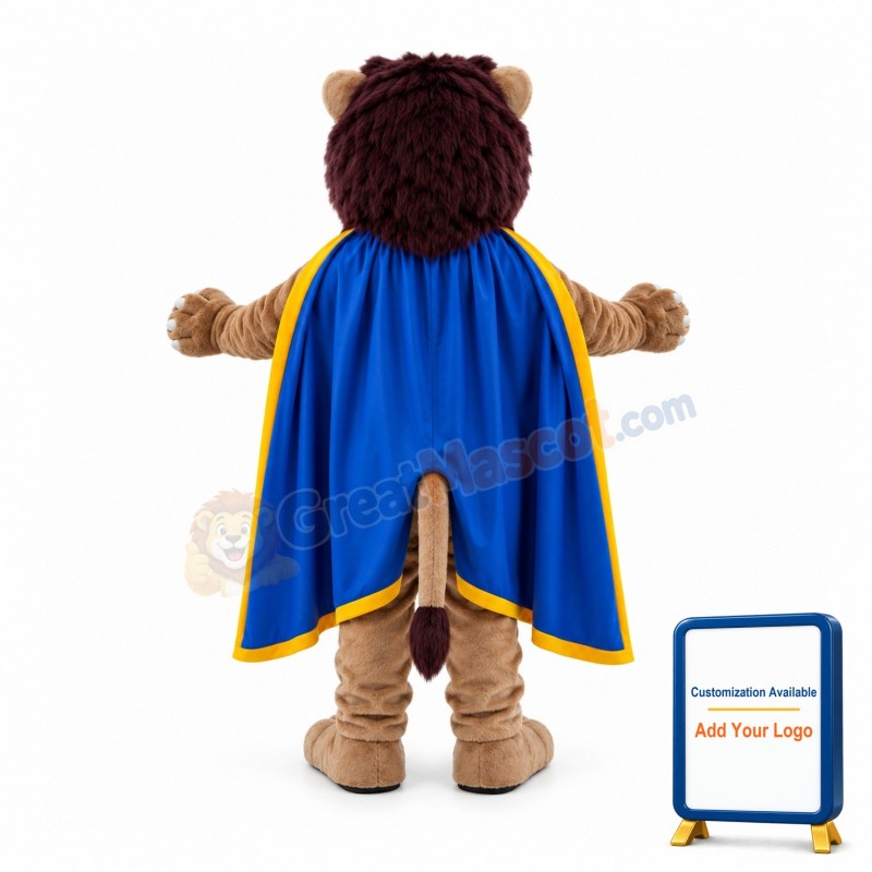 Affable Lion King With Cloak Mascot Costume