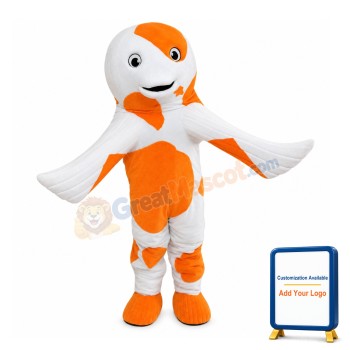 Orange & White Dolphin Mascot Costume