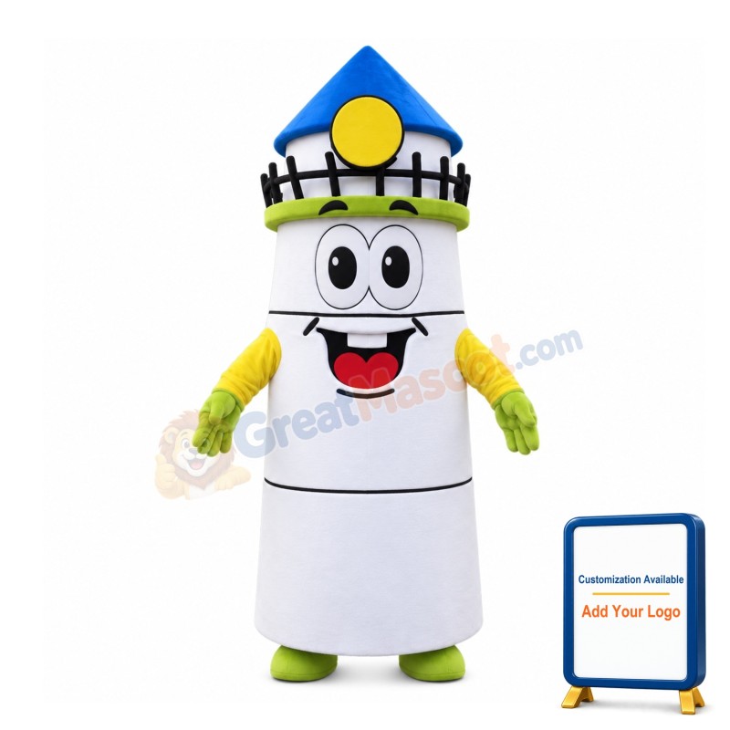 White Tall Tower Mascot Costume