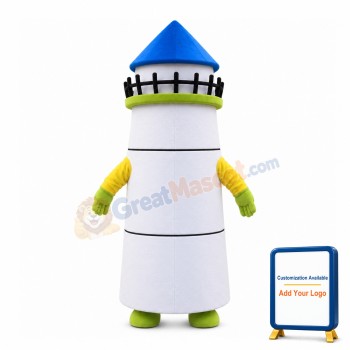 White Tall Tower Mascot Costume
