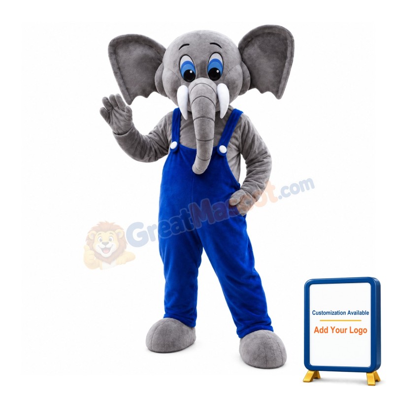 Energetic Young Elephant Mascot Costume