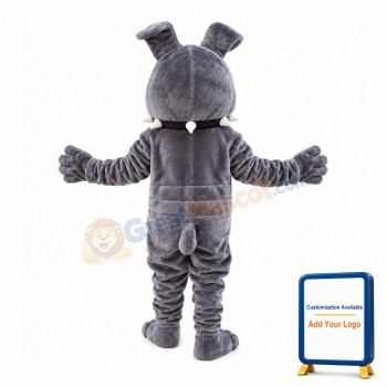 Clumsy Grey Bulldog Mascot Costume