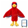 Red Furry Eagle With Purple Eyelash Mascot Costume