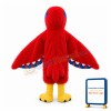Red Furry Eagle With Purple Eyelash Mascot Costume