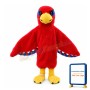 Red Furry Eagle With Purple Eyelash Mascot Costume