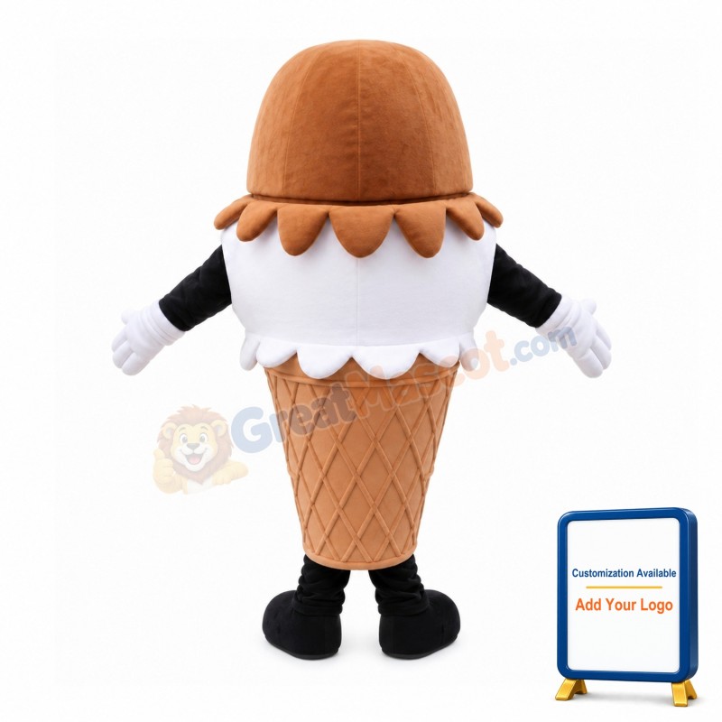 Chocolate Cone Ice Cream Mascot Costume