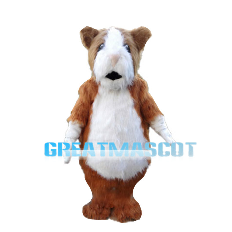 Amicable Hairy Brown & White Chipmunk Mascot Costume