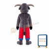 Grey Bull In Red Shorts Mascot Costume