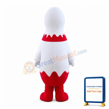Red & White Bowling Ball Bottle Mascot Costume