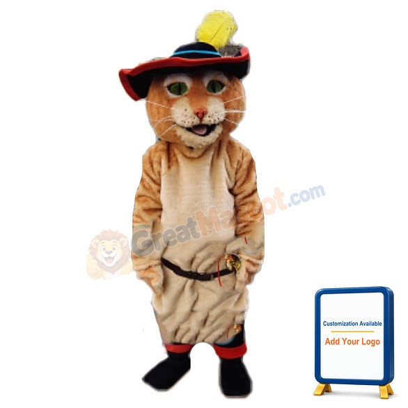 Detective Cat With Boots Mascot Costume