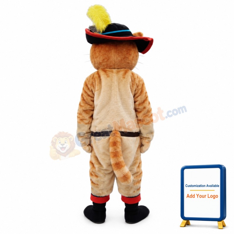 Detective Cat With Boots Mascot Costume