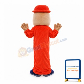 Worker Squirrel With Orange Cap Mascot Costume