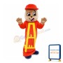 Worker Squirrel With Orange Cap Mascot Costume