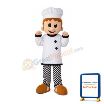 Bakers Boy With Hat Mascot Costume