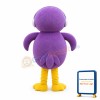 Cherubic Cartoon Purple Owl Mascot Costume