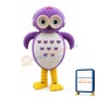 Cherubic Cartoon Purple Owl Mascot Costume