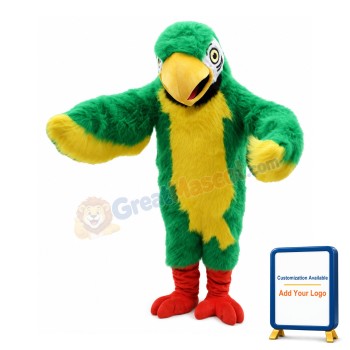 Green & Yellow Hairy Eagle Mascot Costume