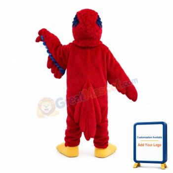 Red Plush Eagle With Hard Beak Mascot Costume