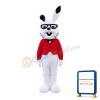 Smart Rabbit With Glasses Mascot Costume