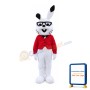 Smart Rabbit With Glasses Mascot Costume