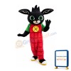 Black Button Rabbit Mascot Costume