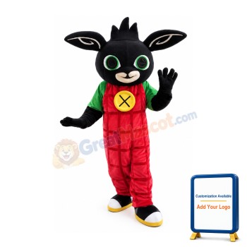 Black Button Rabbit Mascot Costume
