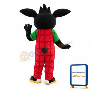 Black Button Rabbit Mascot Costume