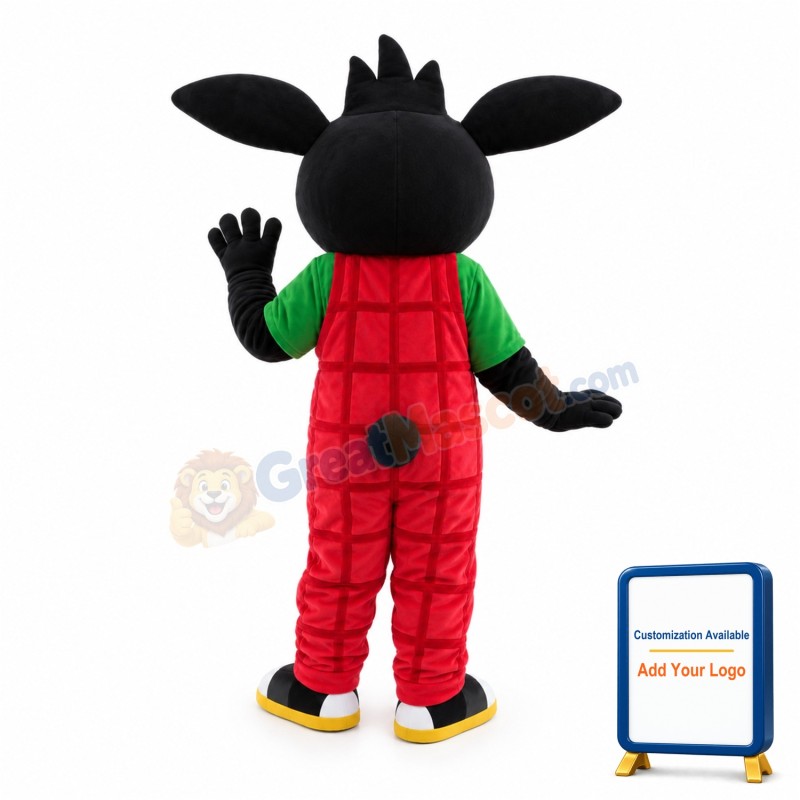 Black Button Rabbit Mascot Costume