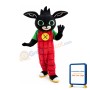 Black Button Rabbit Mascot Costume