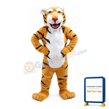 Pleased Tiger On Hips Mascot Costume