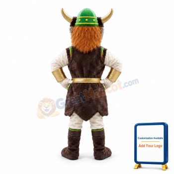 Confident Warrior With Brown Beard Mascot Costume