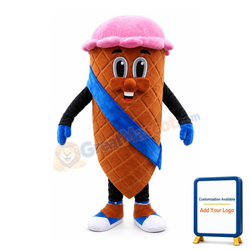 Strawberry-flavored Crispy Cone Mascot Costume