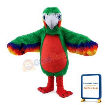 Green & Orange Woodpecker With Soft Fur Mascot Costume