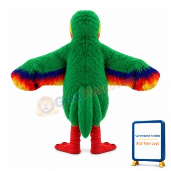 Green & Orange Woodpecker With Soft Fur Mascot Costume