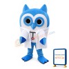 Flat Body Blue Owl Mascot Costume