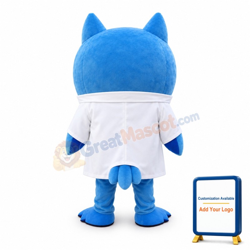 Flat Body Blue Owl Mascot Costume