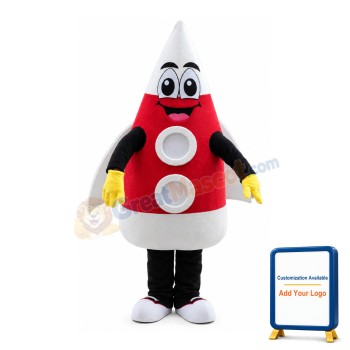 Red Cartoon Fired Rocket Mascot Costume