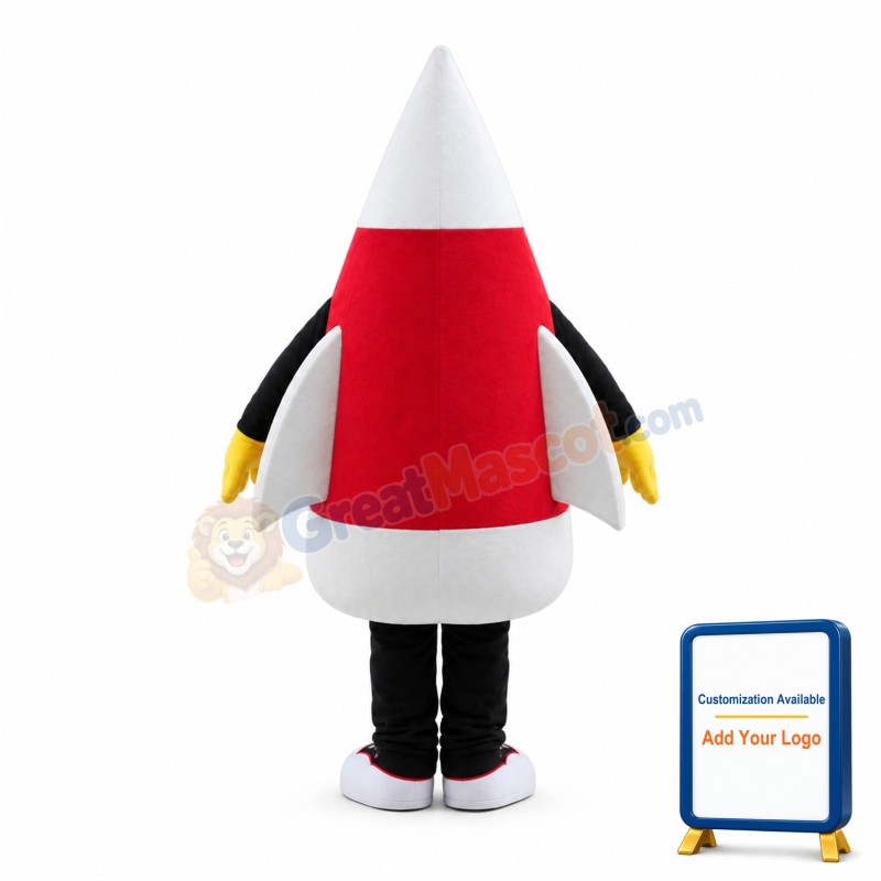Red Cartoon Fired Rocket Mascot Costume