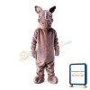Beefy Rhino With Silver Horn Mascot Costume