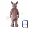 Beefy Rhino With Silver Horn Mascot Costume